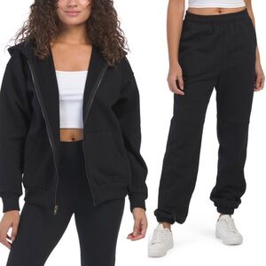 Black Hoodie and Sweatpants Set
